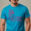 Camiseta Azul-turquesa Tradicional Adulto Unissex Outubro Rosa mlc