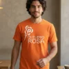 Camiseta Laranja Tradicional Adulto Unissex Outubro Rosa mlc