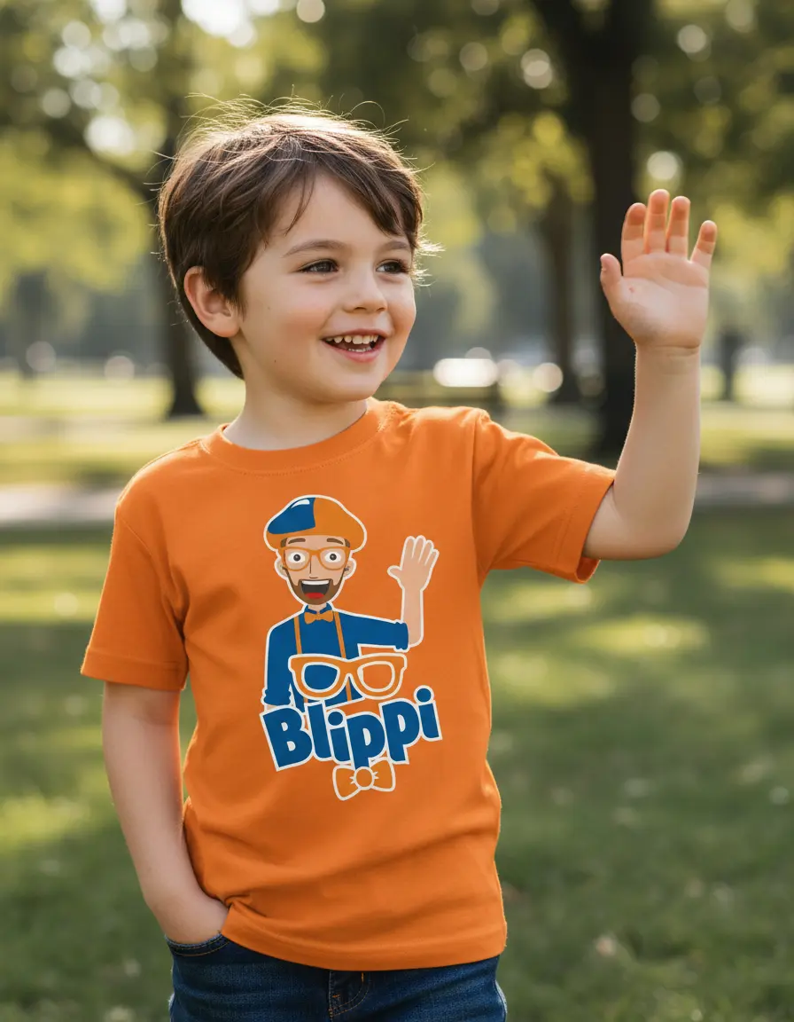 Camiseta Laranja Infantil Blippi mlc