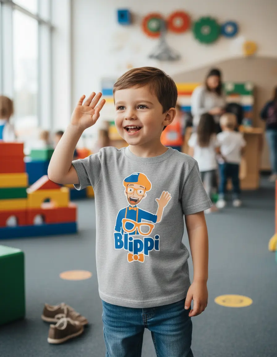Camiseta Cinza Infantil Blippi mlr