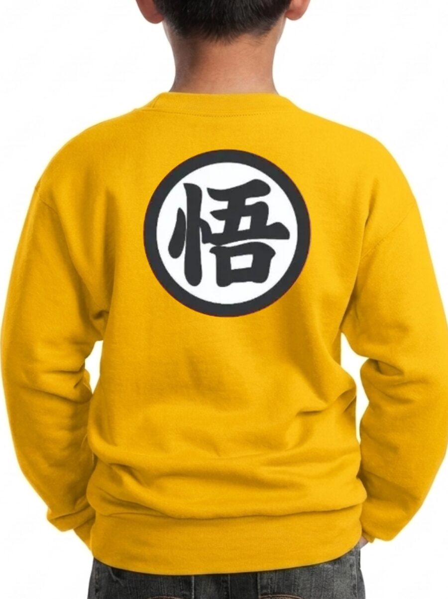 1 Moletom Amarelo Algodão Flanelado Infantil Dragon Ball Goku Silk Screen mlc