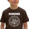 Camiseta Marrom Infantil Unissex Banda Ramones T-shirt Premium mlc