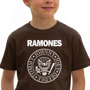 1 Camiseta Marrom Infantil Unissex Banda Ramones T-shirt Premium mlc