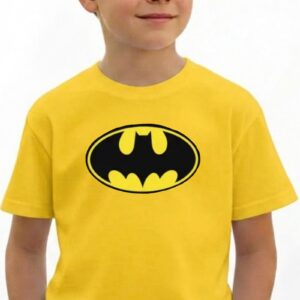 1 Camiseta Amarela Infantil Batman Heroi mlr