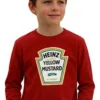 Camiseta Vermelha Manga Longa Infantil Mostarda mlr