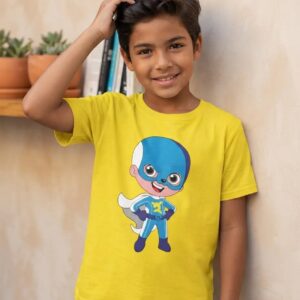 1 Camiseta Amarela Super Foca Aventureiros Lucas Neto ( Infantil) mlca