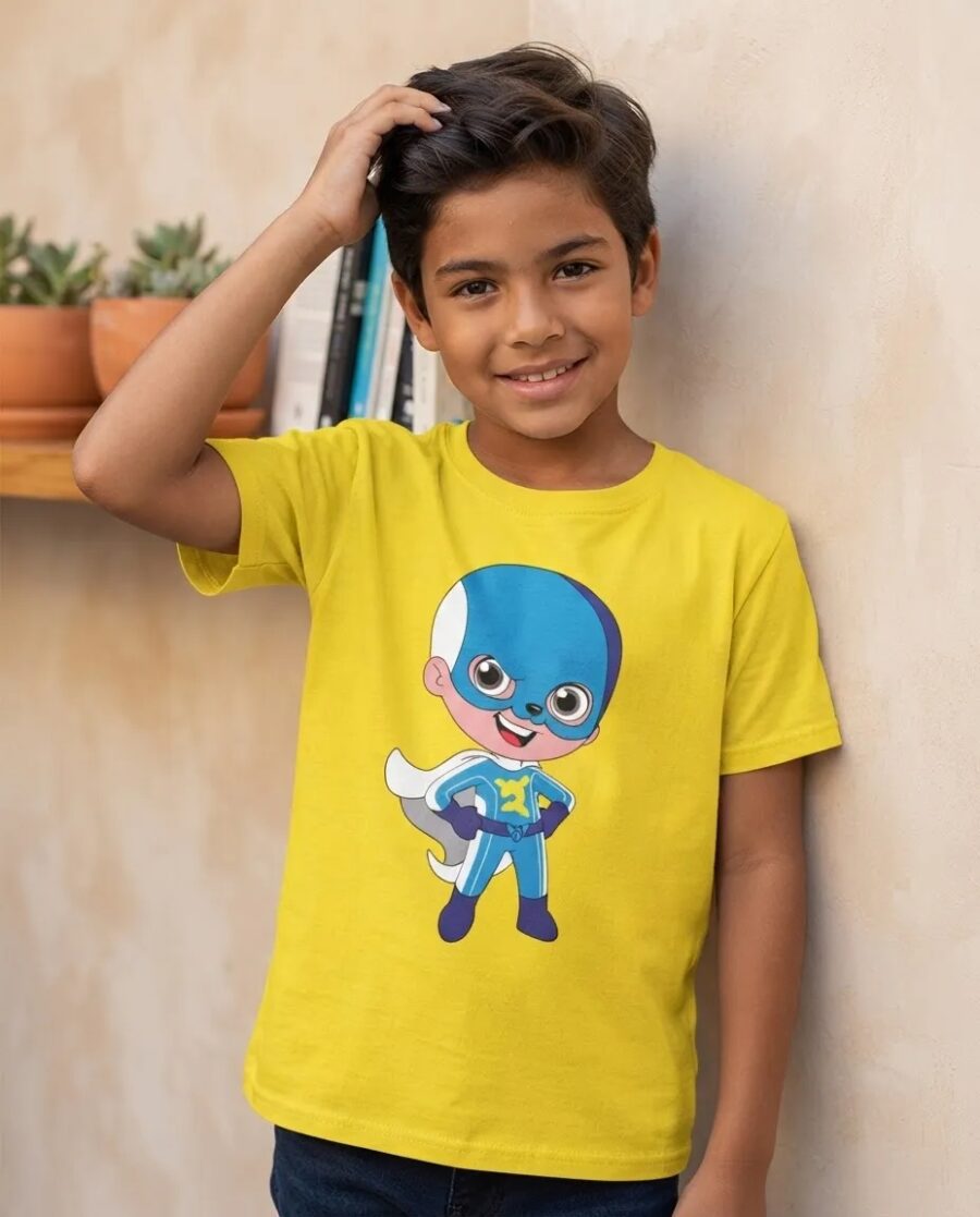 Camiseta Amarela Super Foca Aventureiros Lucas Neto ( Infantil) mlca