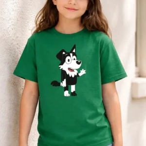 1 Camiseta Verde Manga Curta Infantil Bluey Mackenzie mlc