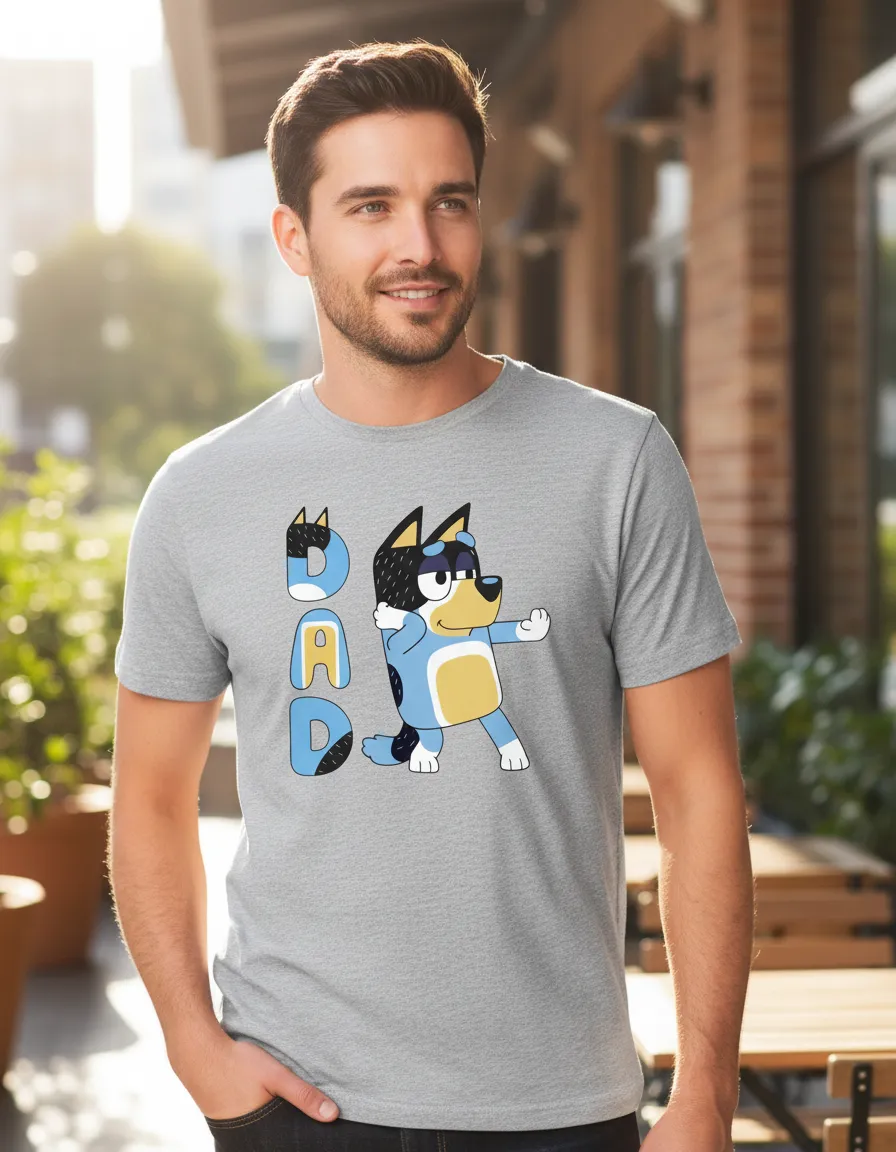 Camiseta Cinza Bluey ( Adulto Tradicional ) mlc