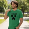 Camiseta Green Manga Curta Adulto Unissex Verde Minecraft mlr