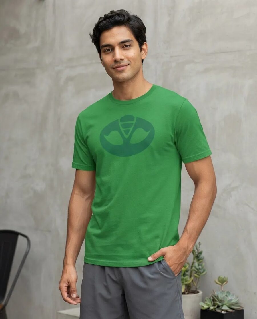 Camiseta Verde Adulto Tradicional Pj Masks Lagartixo mlca