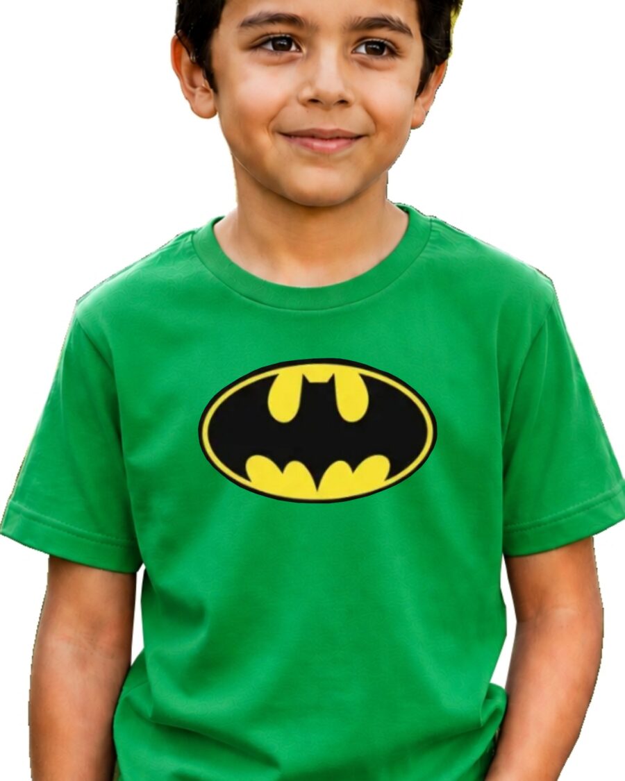 Camiseta Verde Infantil Batman Heroi mlr