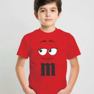 11 Camiseta Vermelha M&m Infantil Mod. 3 mlr