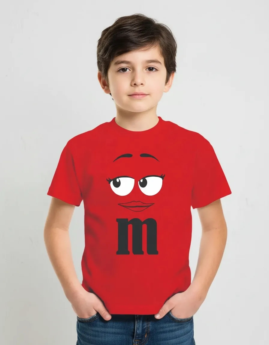 Camiseta Vermelha M&m Infantil Mod. 3 mlr