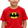Camiseta Vermelha Infantil Batman Heroi mlr