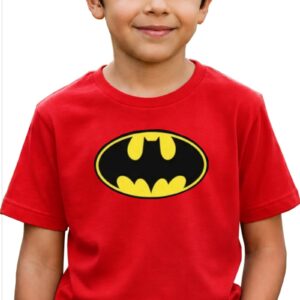 11 Camiseta Vermelha Infantil Batman Heroi mlr