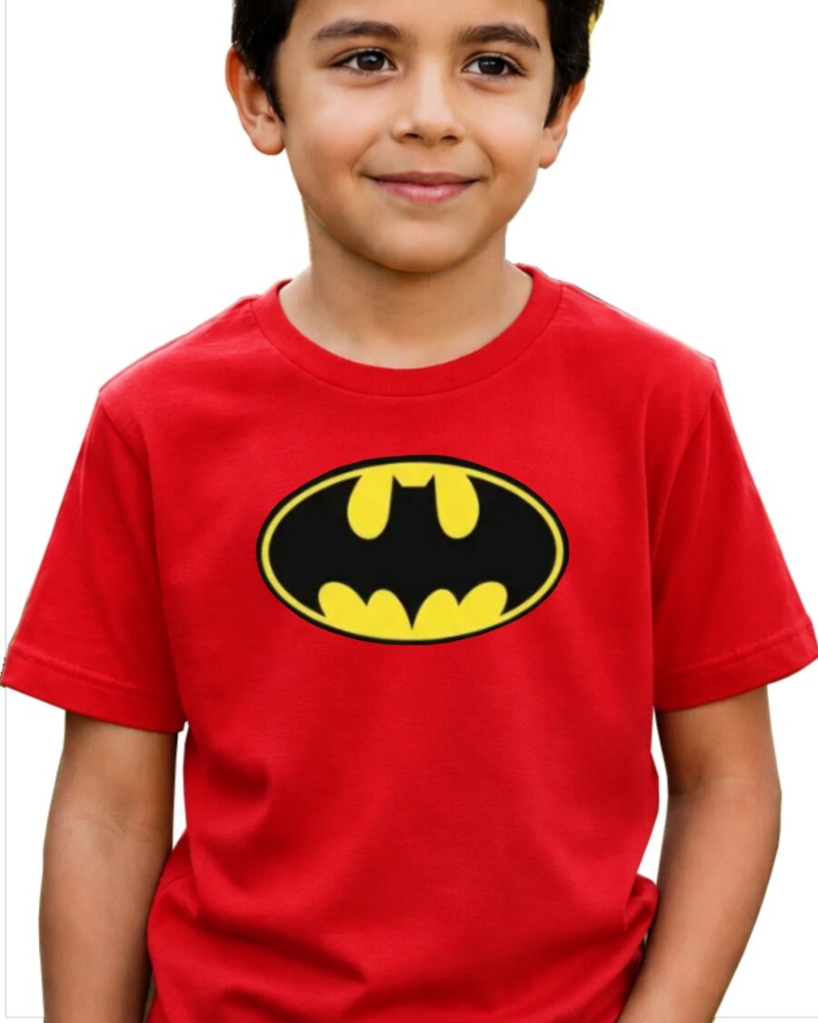 Camiseta Vermelha Infantil Batman Heroi mlr