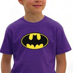 12 Camiseta Roxa Infantil Batman Heroi mlr