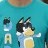 Camiseta Azul-turquesa Bluey Bandit Pai Dad Desenho Presente Dia Dos Pais mlr