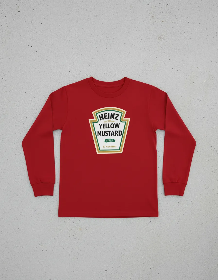 Camiseta Vermelha Manga Longa Infantil Mostarda mlr