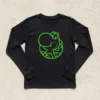 Camiseta Preta Manga Longa Unissex Infantil Verde Yoshi Mario Bros mlc