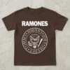 Camiseta Marrom Infantil Unissex Banda Ramones T-shirt Premium mlc
