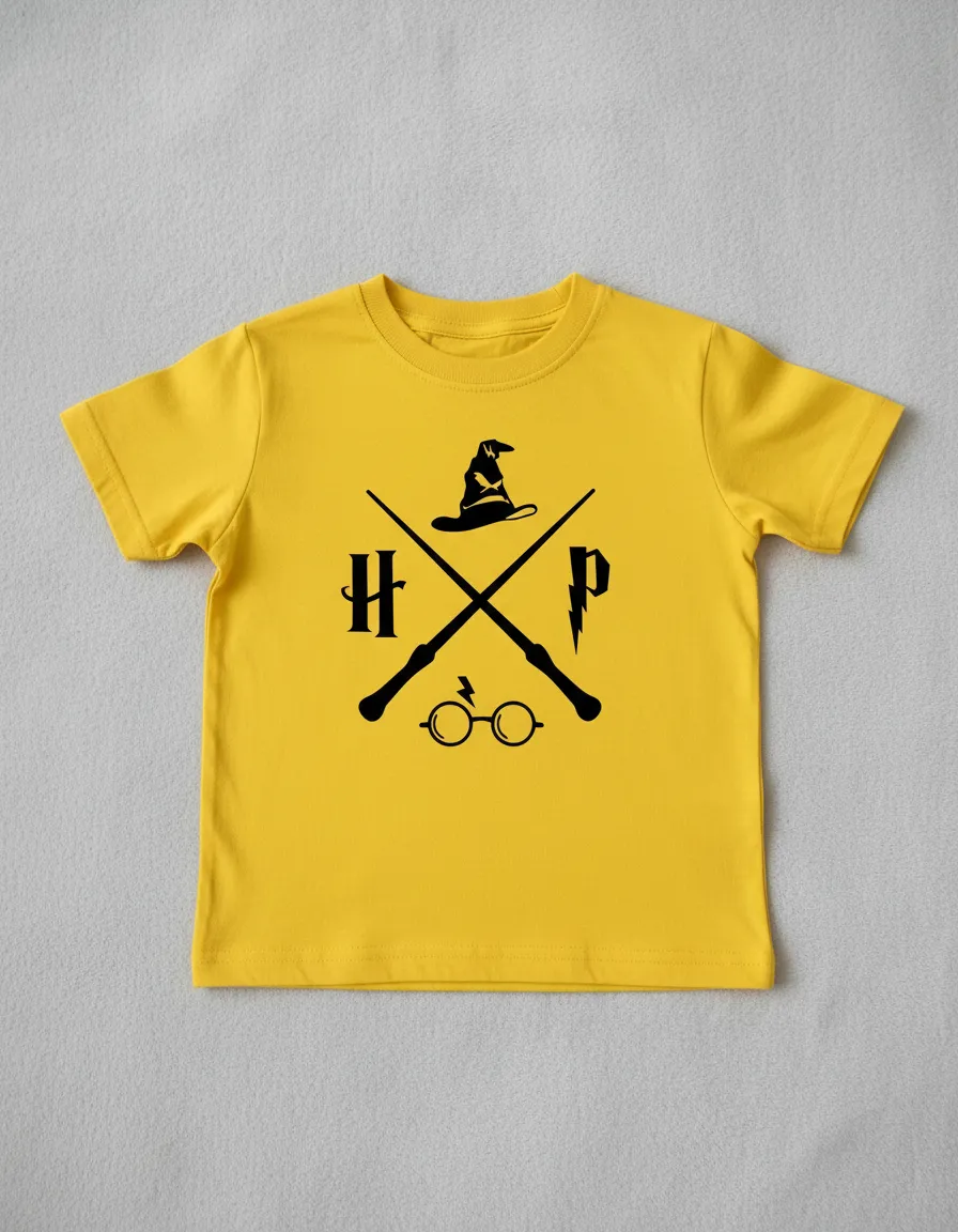 Camiseta Amarela Infantil Unissex Harry Potter mlc