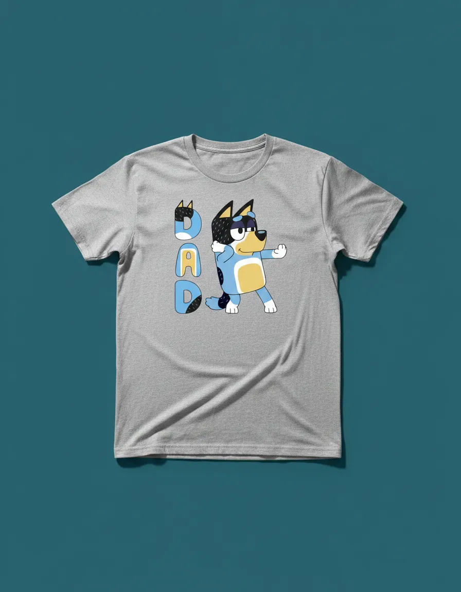 Camiseta Cinza Bluey ( Adulto Tradicional ) mlc