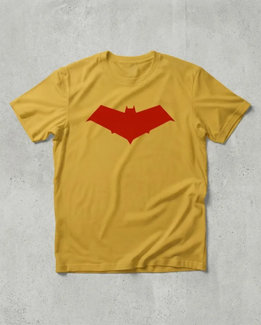Camiseta Amarela Adulto Preta Robin Capuz Vermelho mlc