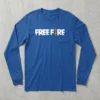 Camiseta Azul Manga Comprida Baby Look Feminina Free Fire Amarela mlc