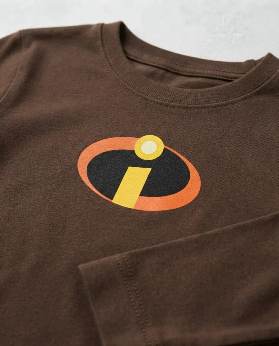 Camiseta Marrom Ls Infantil Os Incríveis mlca