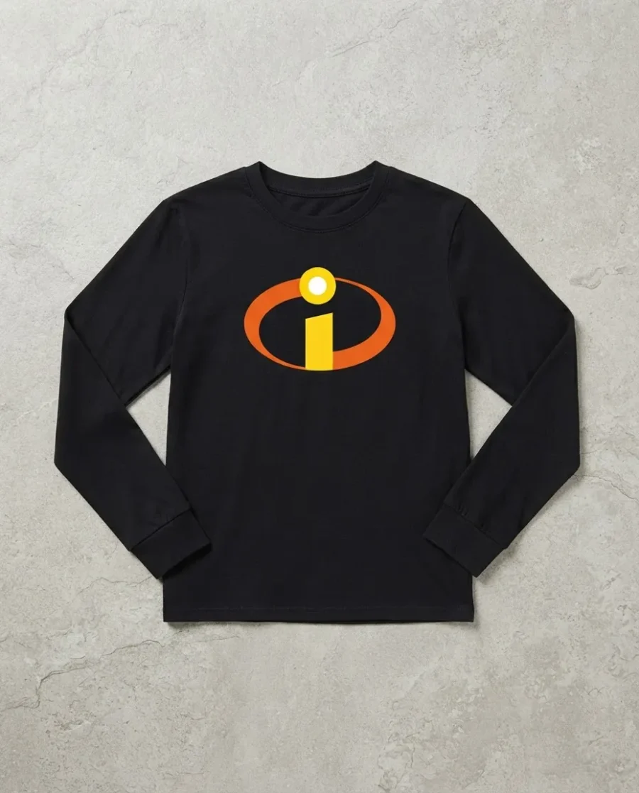 Camiseta Preta Ls Infantil Os Incríveis mlc