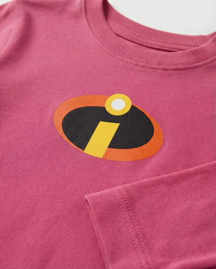 Camiseta Rosa Ls Infantil Os Incríveis mlc