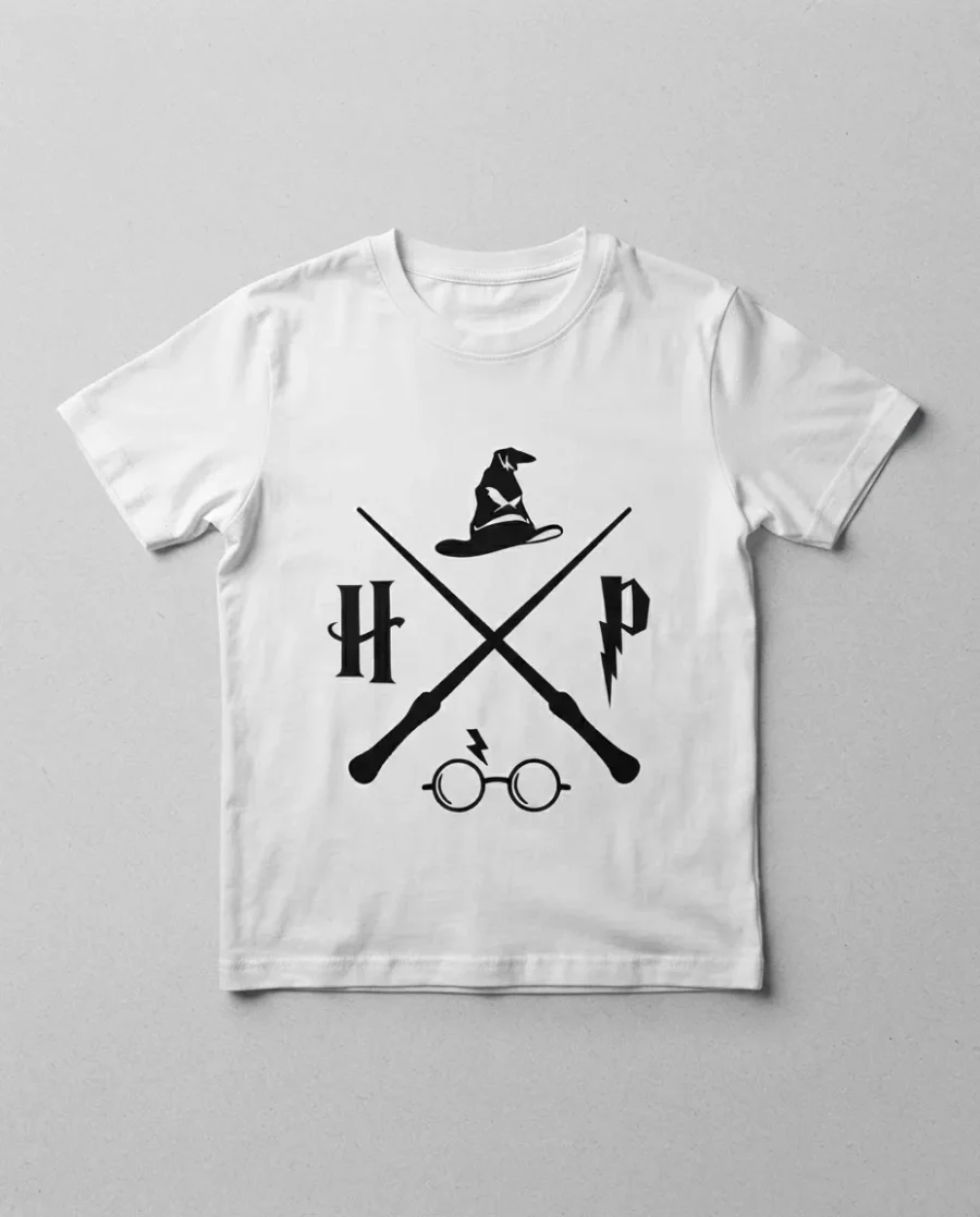 Camiseta Branca Infantil Unissex Harry Potter mlc