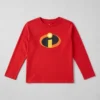 Camiseta Vermelha Ls Infantil Os Incríveis mlc
