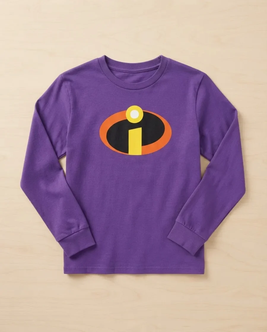Camiseta Roxa Ls Infantil Os Incríveis mlc