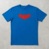 Camiseta Azul Ss Adulto Capuz Vermelho mlc