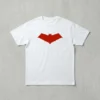 Camiseta Branca Ss Adulto Capuz Vermelho mlca