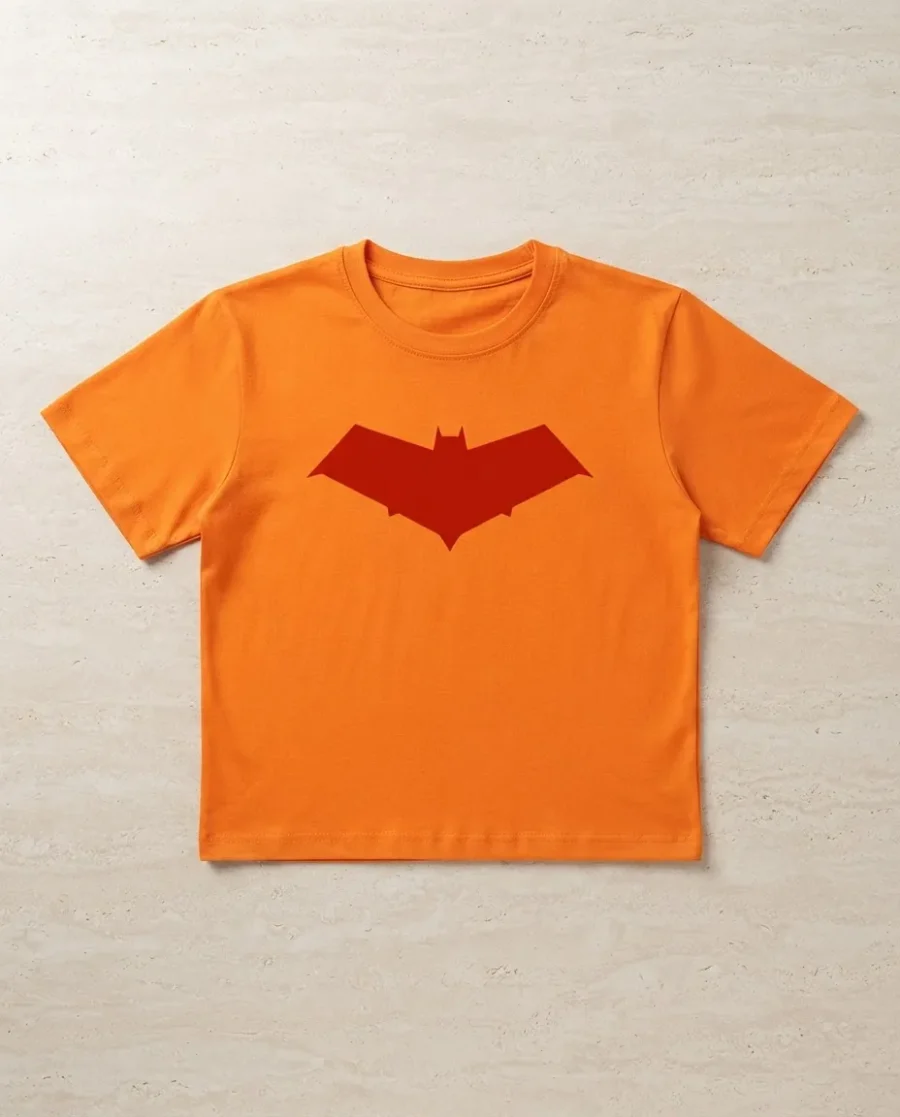 Camiseta Laranja Ss Adulto Capuz Vermelho mlc