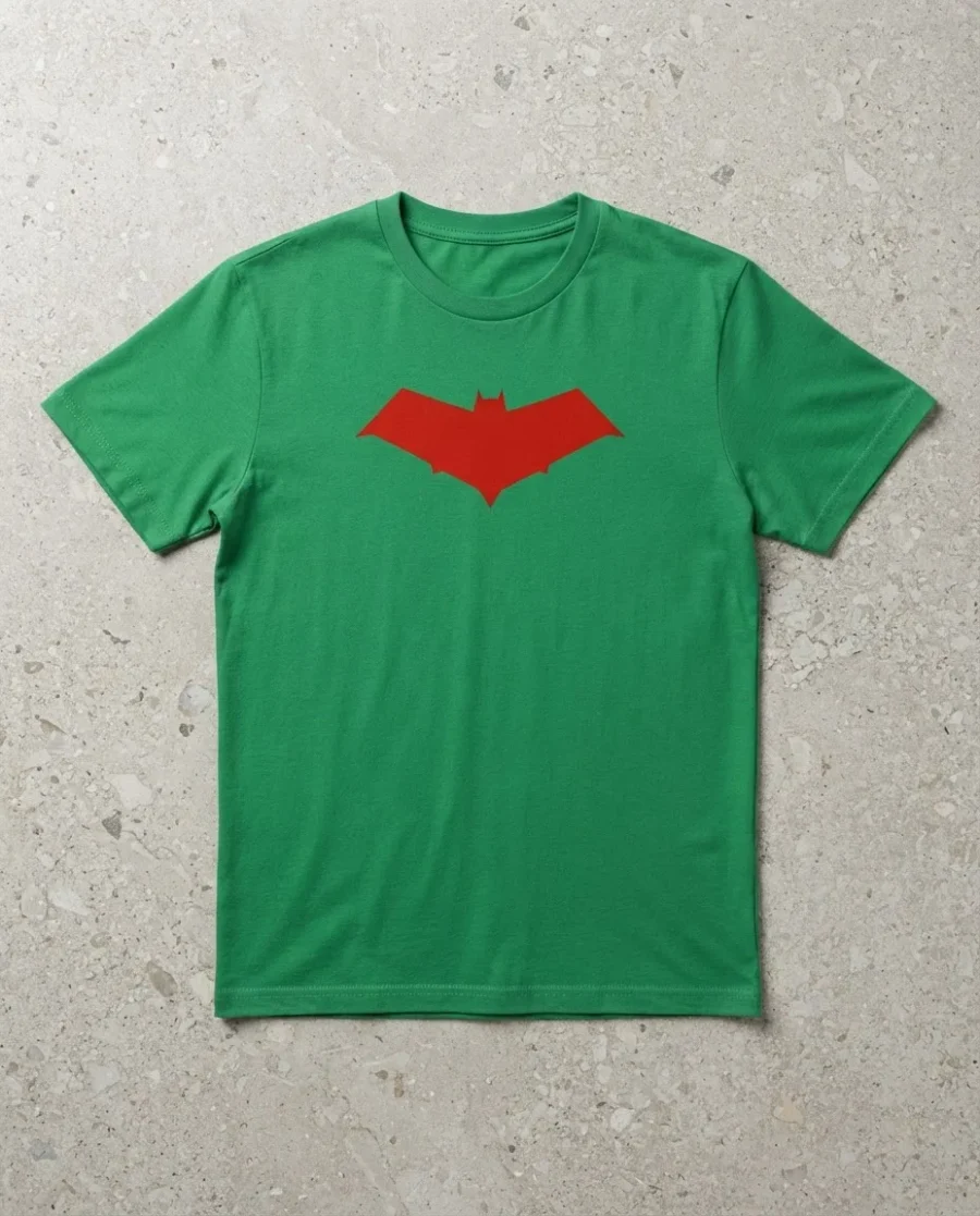 Camiseta Verde Ss Adulto Capuz Vermelho mlr