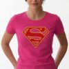 Camiseta Rosa Baby Look Feminina Supergirl mlr