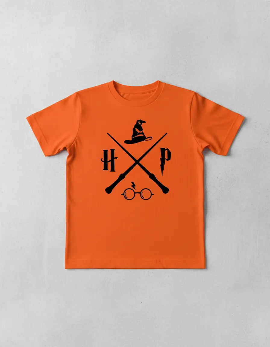 2 Camiseta Laranja Infantil Unissex Harry Potter mlc