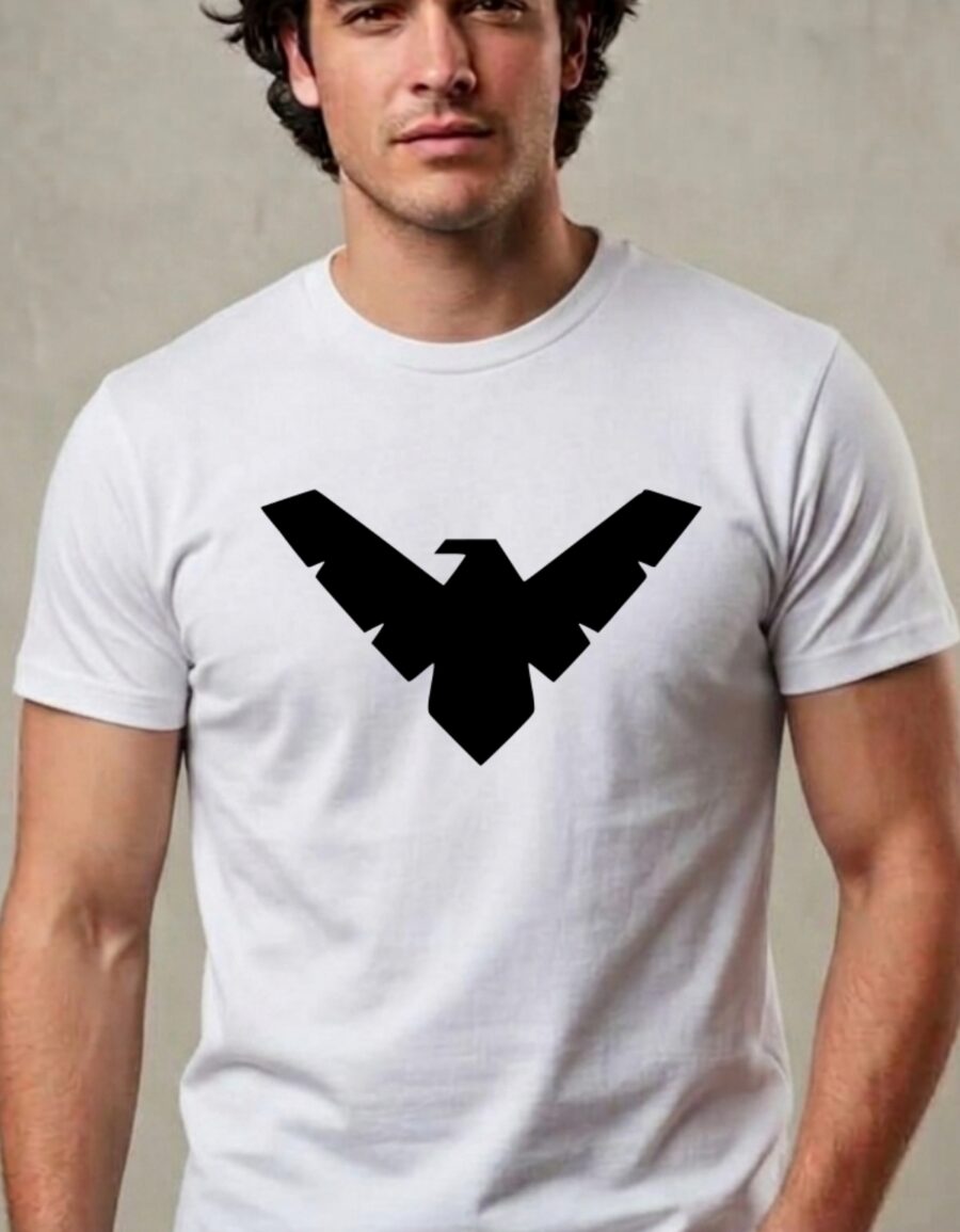 Camiseta Branca Adulto Asa Noturna ( Tradicional ) mlr