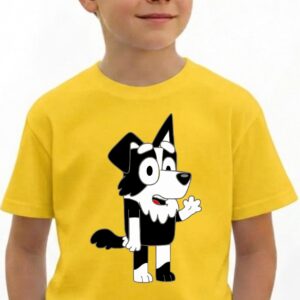 2 Camiseta Amarela Infantil Personagem Mackenzie Bluey Amarela mlc