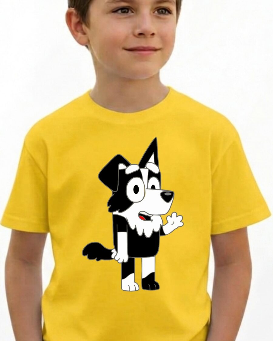 2 Camiseta Amarela Infantil Personagem Mackenzie Bluey Amarela mlr