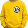 2 Moletom Amarelo Algodão Flanelado Infantil Dragon Ball Goku Silk Screen mlc
