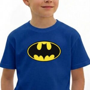2 Camiseta Azul Infantil Batman Heroi mlr