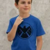 Camiseta Azul Infantil Unissex Shield mlc