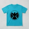 Camiseta Azul-turquesa Infantil Unissex Shield mlc