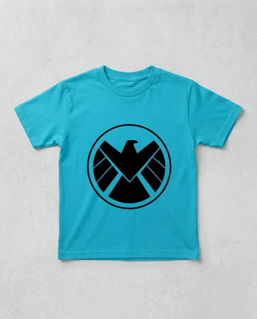 Camiseta Azul-turquesa Infantil Unissex Shield mlc
